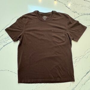 St John’s Bay Brown Pocket Tee Size L Flawed